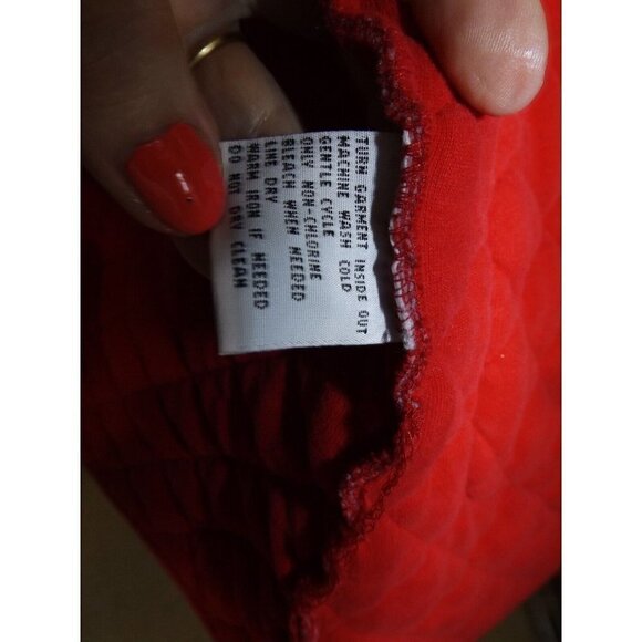 Talbots Petites PP Red Quilted Cotton Jacket Pockets Button Up - Picture 5 of 9